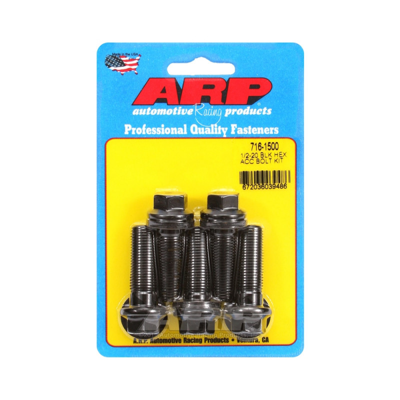 Set de șuruburi și piulițe universale ARP 1/2-20 – Șuruburi hexagonale cu finisaj negru oxidat, x5 - ARP-716-1500 - 716-1500 - 3666618198064
